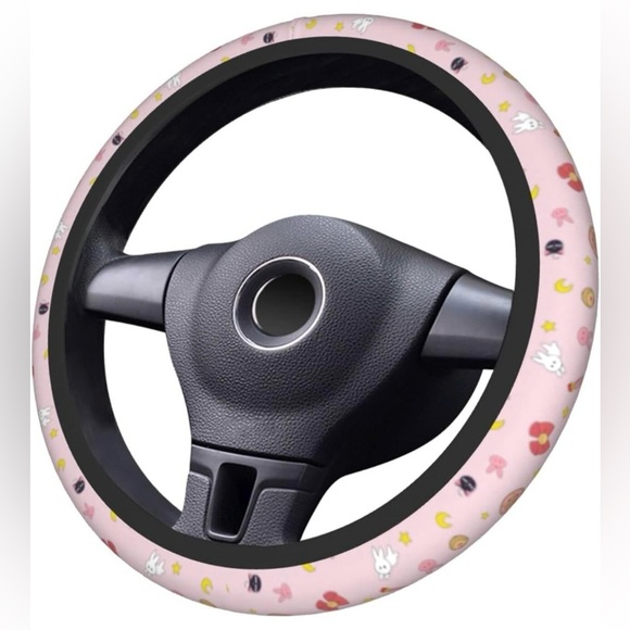 Pink Anime Car Steering Wheel Covers  Accessories  15 in - Picture 1 of 6